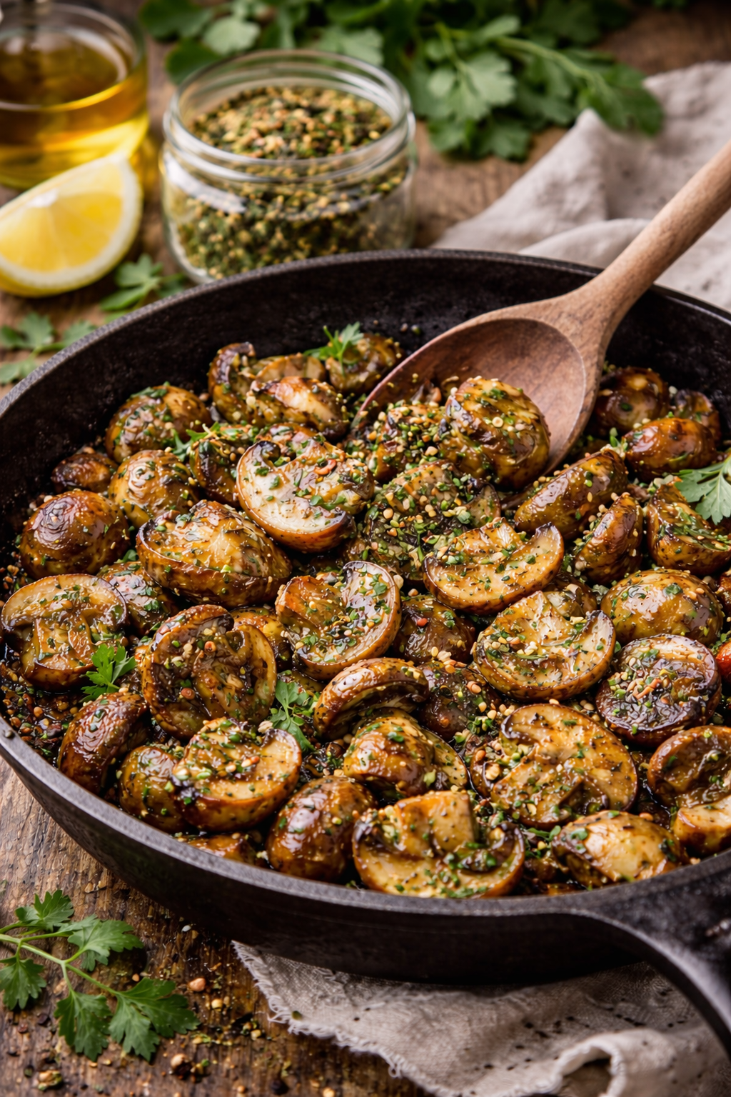 Champignons poêlés au Corsica Mix & ail