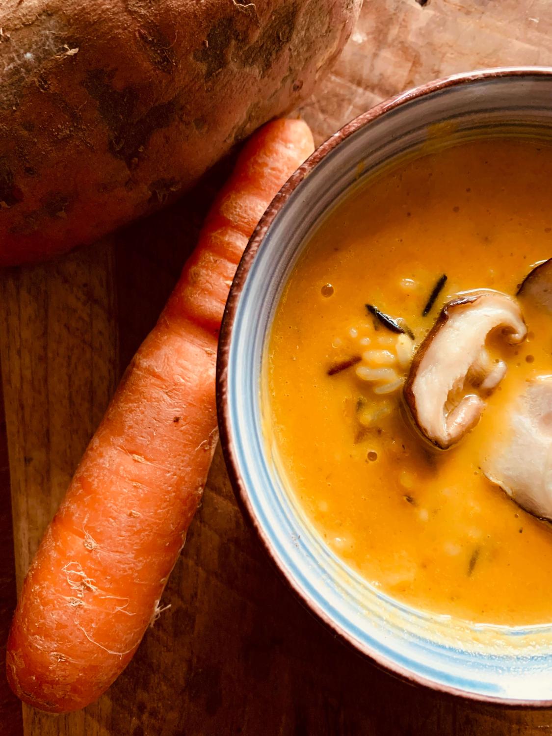 Soupe automnale au riz sauvage
