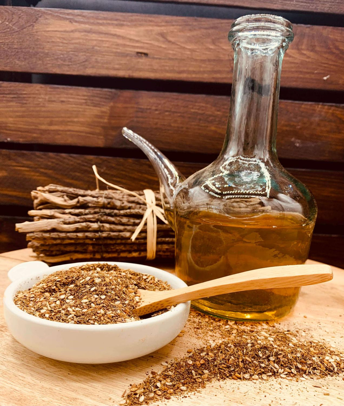 Huile d’olive parfumée au zaatar